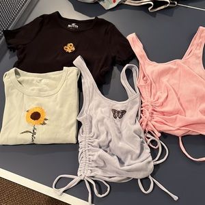Hollister Summer Bundle of 4  Crop Shirts
